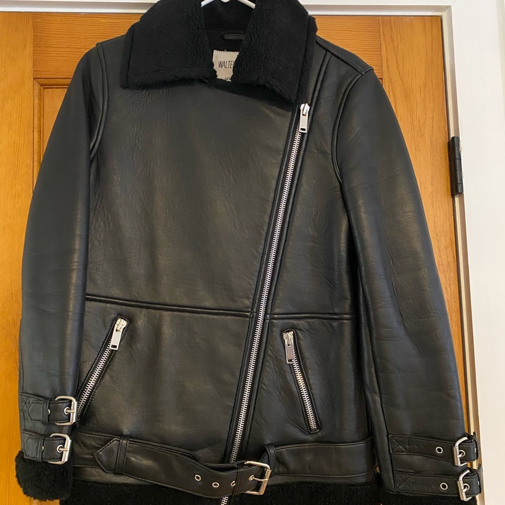 Walter Baker faux shearling leather jacket.